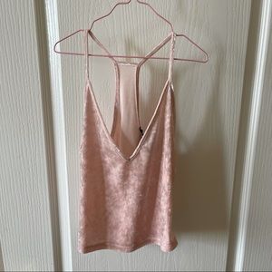 Pink Forever 21 crushed velvet tank top size S